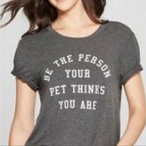 NWOT Fifth Sun T-Shirt Pet Animal Dog Cat Parent Graphic Top Gray Medium